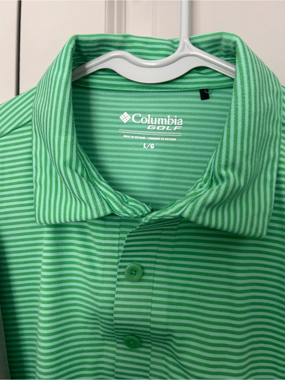 3 for $13 Columbia Men's Green Striped polo, gray Under Armour Polo, Black Polo